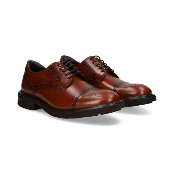 Blucher Partido Picado Piel Marron  FLUCHOS