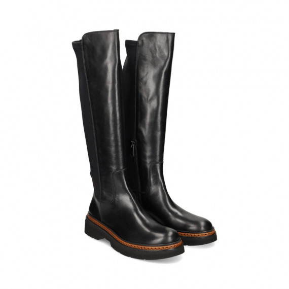 BOTA ALTA PIEL NEGRO