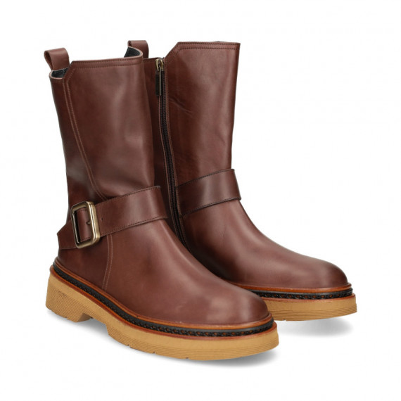 BOTIN HEBILLA PIEL MOKA