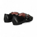 Bailarina 2 Hebillas Ch/piel Negro  PRETTY BALLERINAS