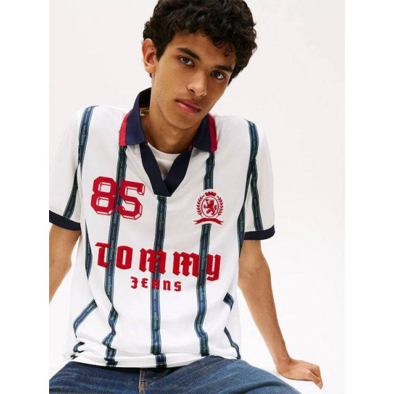 Tjm Reg Sports Polo Ecru Multi  TOMMY JEANS