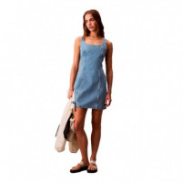 Vestido Corto Denim con Cuello Abierto  CALVIN KLEIN