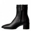 Botines de Piel con Puntera Cuadrada y Cremallera  CALVIN KLEIN