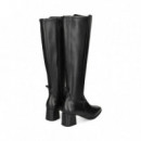 Bota Licra Piel+piel Negro  UNISA