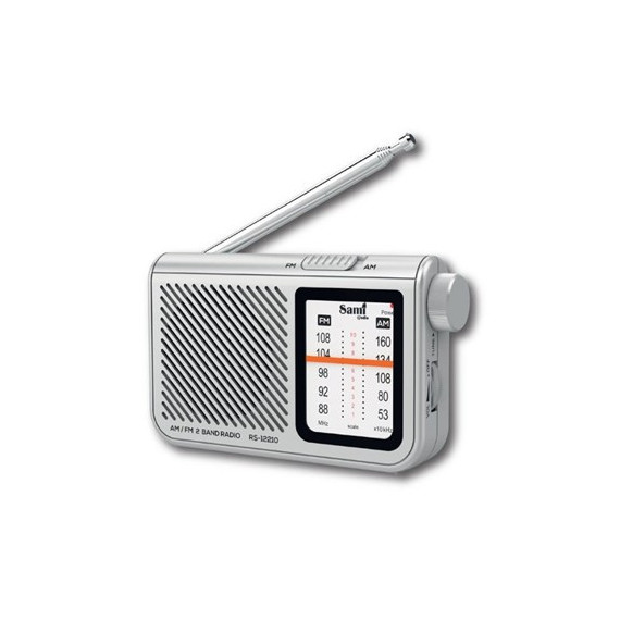 SAMI Radio Analogica Am/fm RS-12210 Plata Entrada Auricular, a Pilas