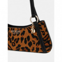 Bolso Al Hombro Domitilla de Piel Auténtica de GUESS