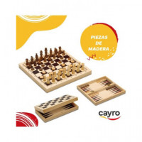 CAYRO Juego 3 en 1 Plegable Ajedrez/damas/backgammon 648