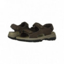 SKECHERS Sandalias Relaxed Fit-hombre Tresmen-garo Chocolate