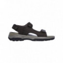 SKECHERS Sandalias Relaxed Fit-hombre Tresmen-garo Chocolate