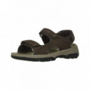 SKECHERS Sandalias Relaxed Fit-hombre Tresmen-garo Chocolate