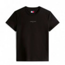 Camiseta de Cuello Redondo con Logo Lineal  TOMMY HILFIGER