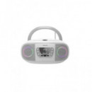 FONESTAR Radio CD Portatil BLUETOOTH Boom-go Gris con Usb, MP3, Aux In con Luces