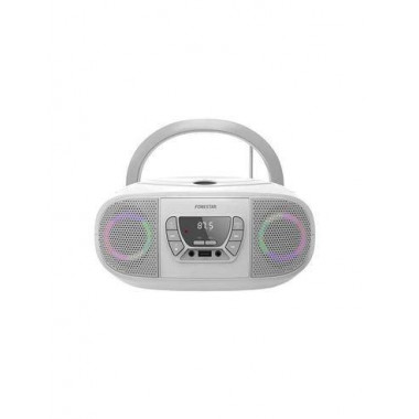 FONESTAR Radio CD Portatil BLUETOOTH Boom-go Gris con Usb, MP3, Aux In con Luces