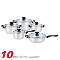Bateria de Cocina Inox Serie Juliana LARRYHOUSE 10 Pcs