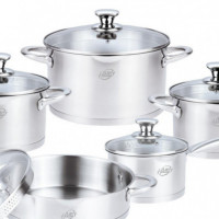 Bateria de Cocina Inox Serie Silver LARRYHOUSE 10 Pcs
