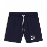 Bañador Tipo Shorts con Estampado de Logo Apilado  HUGO BOSS