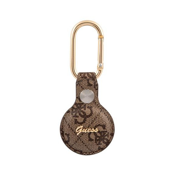 GUESS Funda Llavero Mosqueton para Localizador Airtag Marron  Script