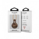 GUESS Funda Llavero Mosqueton para Localizador Airtag Marron  Script