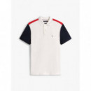 Rwb Blocking Reg Polo Ecru  TOMMY HILFIGER