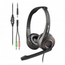 Auriculares + Microfono NGS MSX10PRO Jack 3.5MM Black + Adaptador Doble Jack