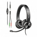 Auriculares + Microfono NGS MSX11PRO Jack 3.5MM Black + Adaptador Doble Jack