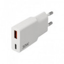 NIMO Cargador Red por USB y Conector Tipo C 30W CAR434 Blanco