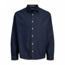 12282775DARK Blue Denim Camisas JACK AND JONES Hombre Jornorrebro Denim Shirt Ls Sn