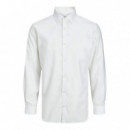 12227385WHITE Camisas JACK AND JONES Hombre Jprblaparker Shirt L/s Noos