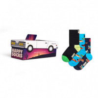 P001729 Calcetines HAPPY SOCKS Niño Kids 3-PACK Car Gift Set