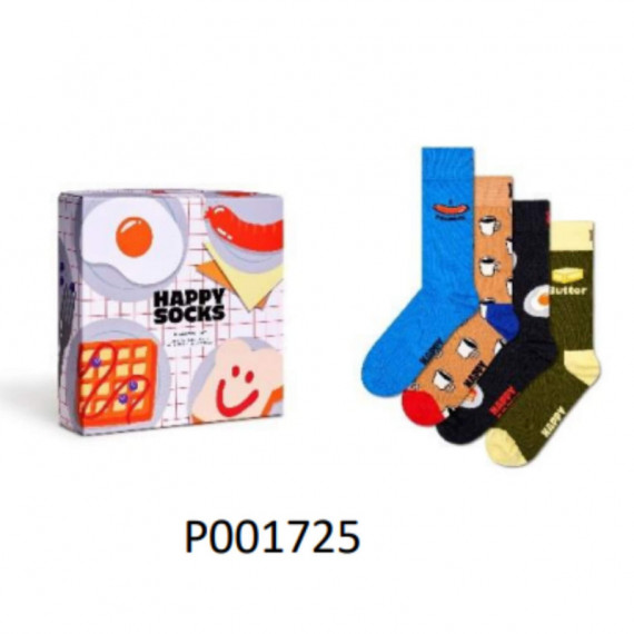 P001725 Calcetines HAPPY SOCKS Hombre 4-PACK Breakfast Gift Set