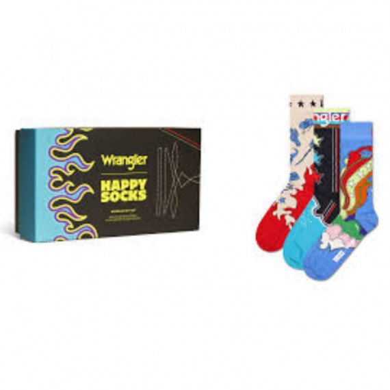 P002273 Calcetines HAPPY SOCKS Hombre Wrangler 3-PACK Wrangled Gift Set