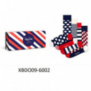 XBDO09-6002 Calcetines HAPPY SOCKS Hombre 4-PACK Classic Navy Socks Gift Set