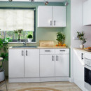 Cocina Esquinera Kit Blanca Kira MOMI 160+160 Cm