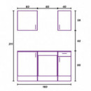 Cocina Esquinera Kit Blanca Kira MOMI 160+160 Cm