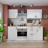 Cocina Esquinera Kit Blanca Kira MOMI 220+220 Cm