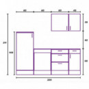 Cocina Esquinera Kit Blanca Kira MOMI 220+220 Cm