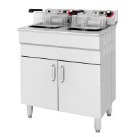 Freidora Industrial Electrica Doble LARRYHOUSE 16+16 Litros