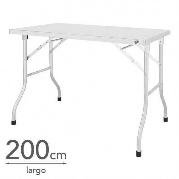 Mesa de Trabajo Inox Plegable LARRYHOUSE 200X60X80 Cm