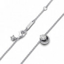 PANDORA Collar en Plata de Ley Halo Redondo Brillante 391174C01-45