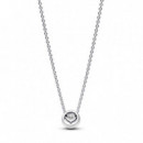 PANDORA Collar en Plata de Ley Halo Redondo Brillante 391174C01-45