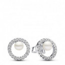 PANDORA Pendientes de Botón de Perlas Cultivadas de Agua Dulce 293154C01