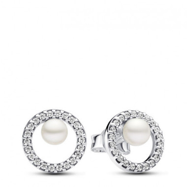 PANDORA Pendientes de Botón de Perlas Cultivadas de Agua Dulce 293154C01