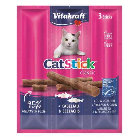 VITAKRAFT Gato Snack Sticks Mini Pescado 3X18 Gr