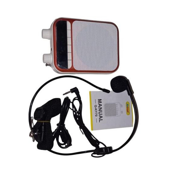 ANDOWL Amplificador Megafono Portatil con Microfono con Bt,micro Sd,usb, Recargable Q-KY70