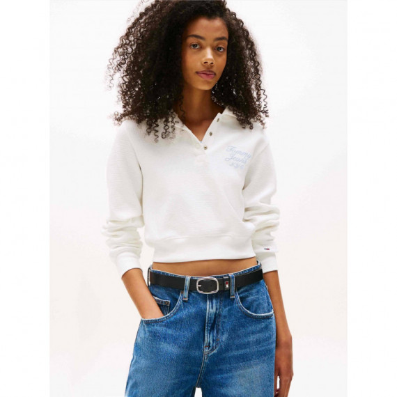 Tjw Reg Crp Waffle Hoodie Ecru  TOMMY JEANS