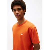 Tjm Reg Badge Tee Ext Voyager Orange Ton  TOMMY JEANS