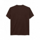 Tjm Reg Cblk Linear Logo Tee Rich Brown  TOMMY JEANS