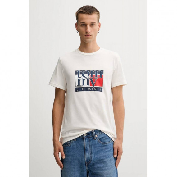Tjm Slim Rwb Flag Tee Ext Ancient White  TOMMY JEANS