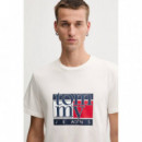Tjm Slim Rwb Flag Tee Ext Ancient White  TOMMY JEANS