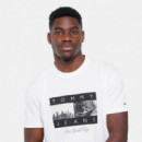 Tjm Reg Photo Flag Ss Tee Ecru  TOMMY JEANS